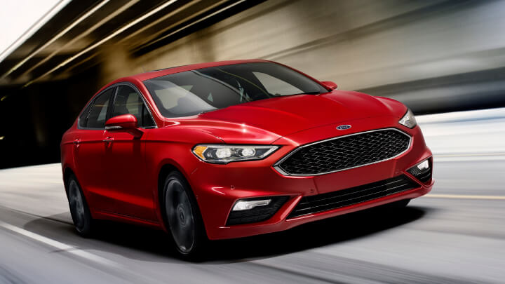 Ford Fusion in red