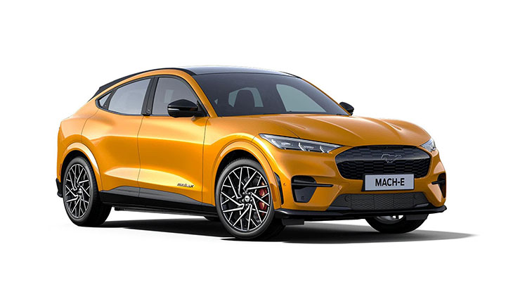 Orange Ford Mustang Mach-E, GT version