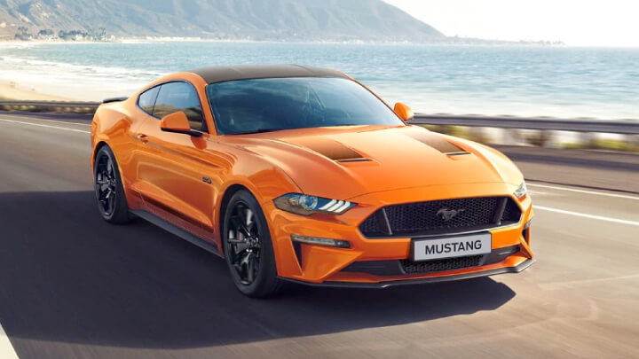 Ford Mustang in orange