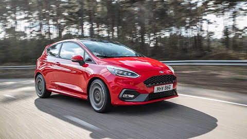 Red Ford Fiesta ST, driving