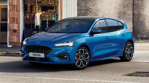 Blue Ford Focus Hybrid