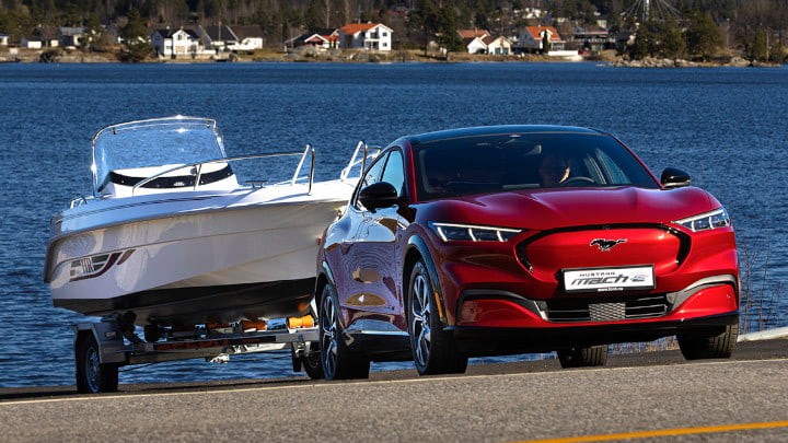 Ford Mustang Mach-E Pulling Boat