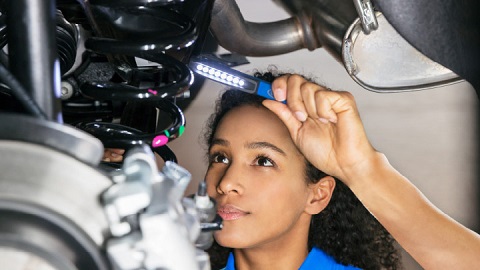 Ford technician performing visual health check