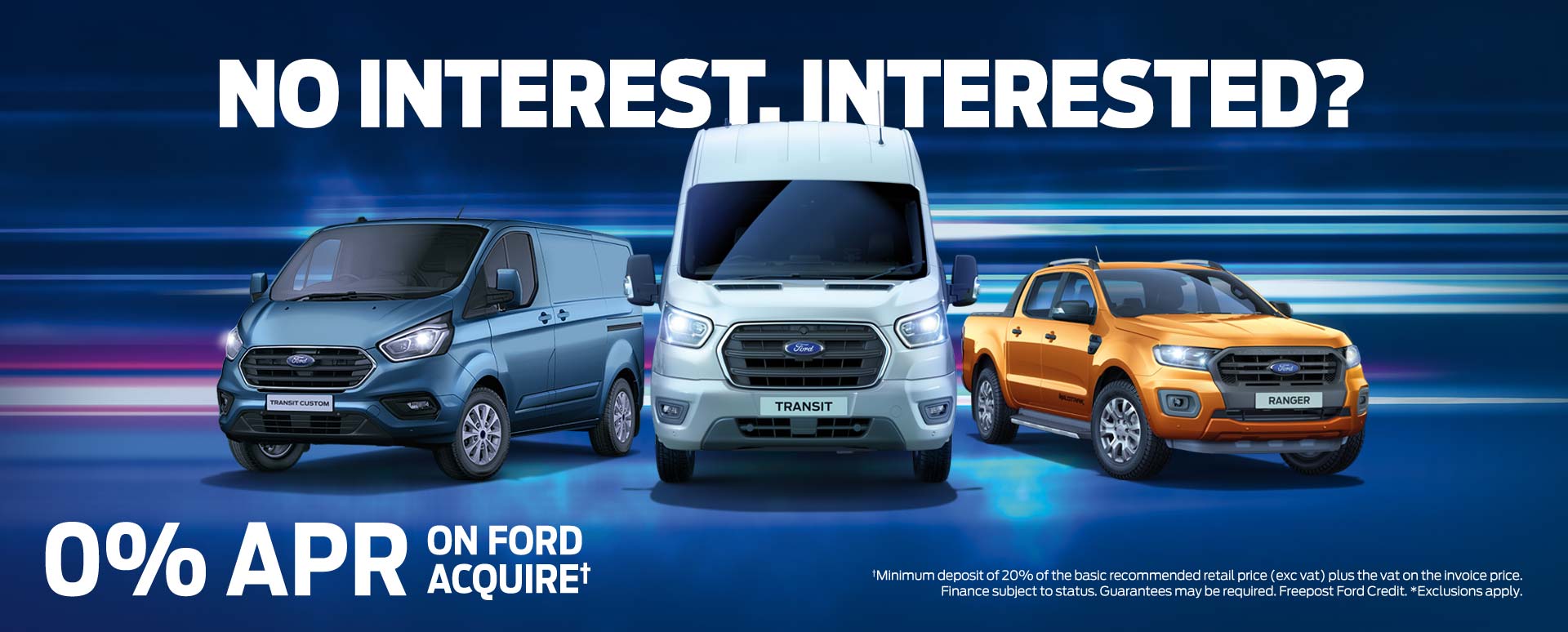 0% APR Finance on Selected New Ford CV 