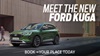 Green Ford Kuga parked in front of a beige building