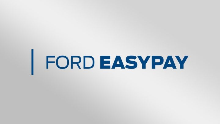 Ford Easypay written in blue on a grey and white background
