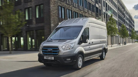 Ford e-Transit Exterior Front Driving