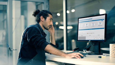 Man Using Ford Pro™ Software