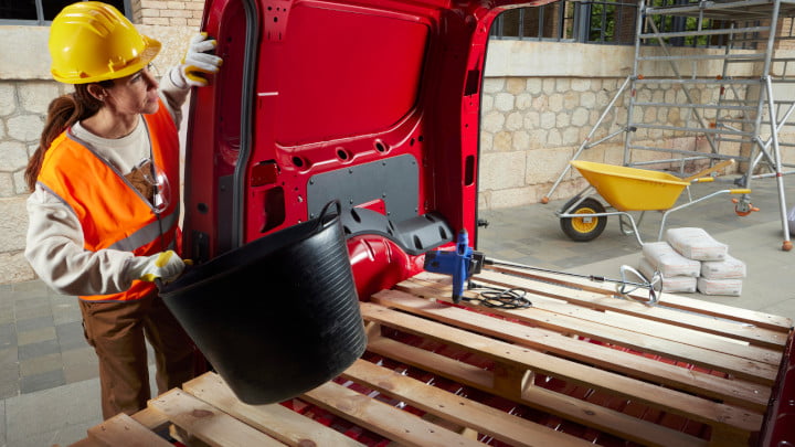 Front Transit Connect in Red on Site Load Area