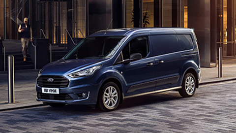 Blue Ford Transit Connect