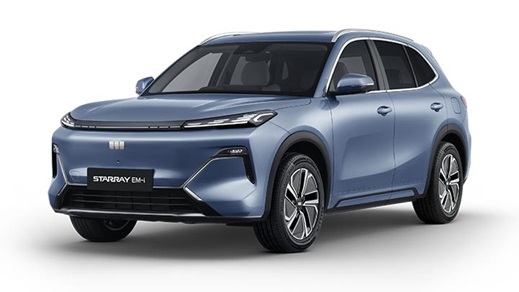 Blue Geely Starray EM-i Exterior Front Studio