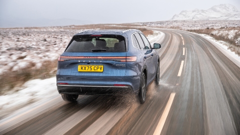 Blue Geely Starray EM-i Exterior Rear Driving