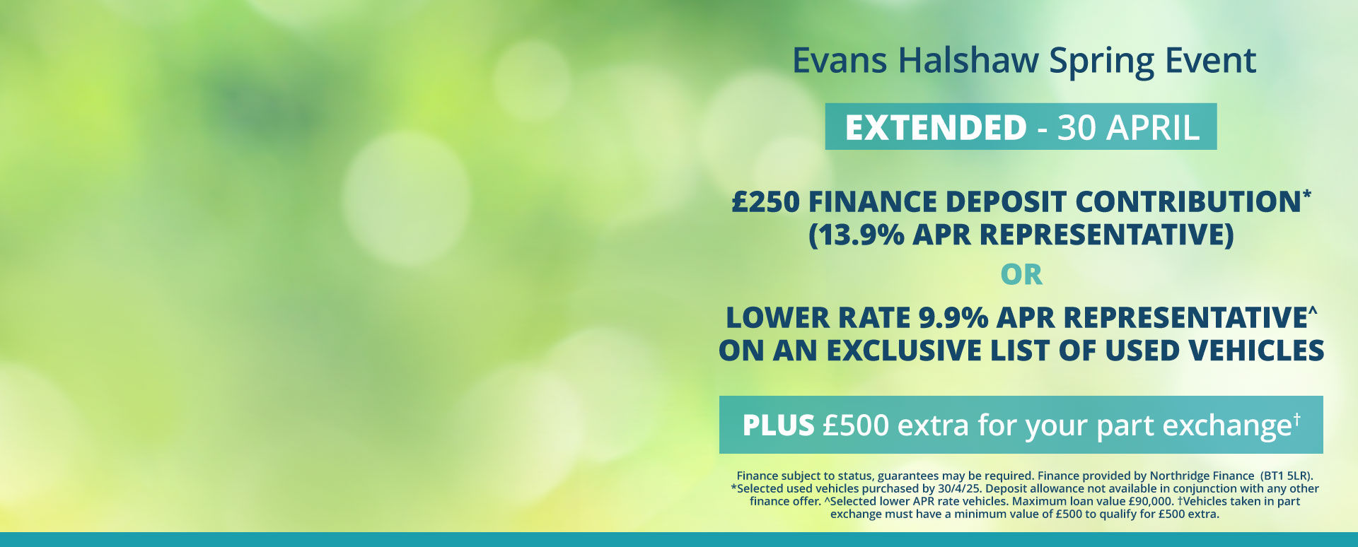 Evans Halshaw Used Car Spring Event Artwork