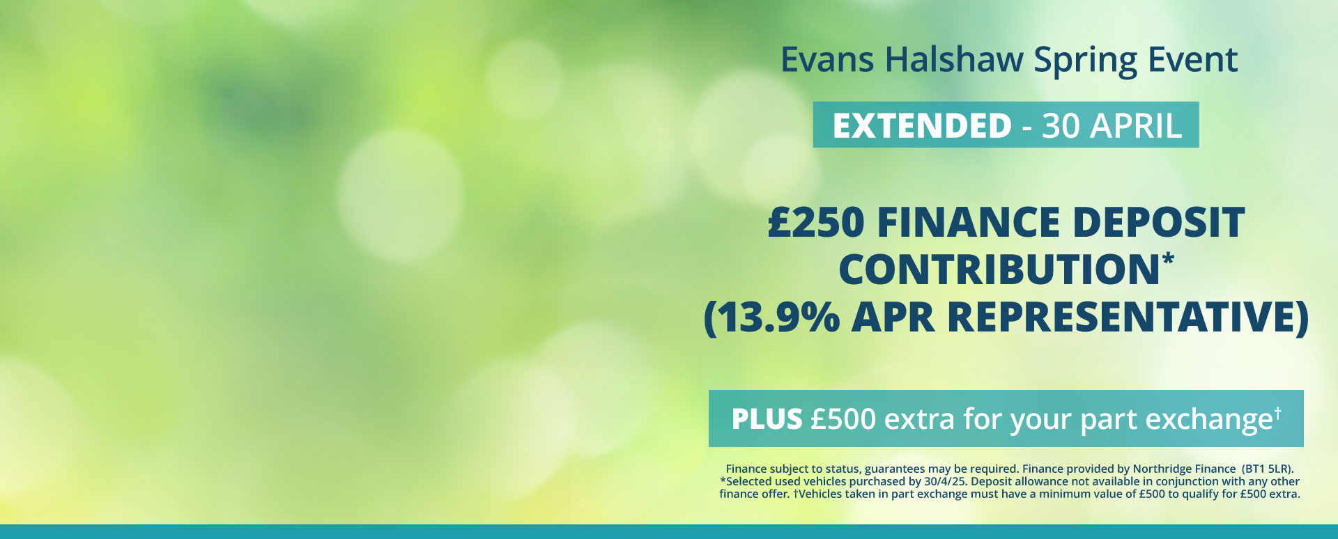 Evans Halshaw Used Car Spring Event Artwork