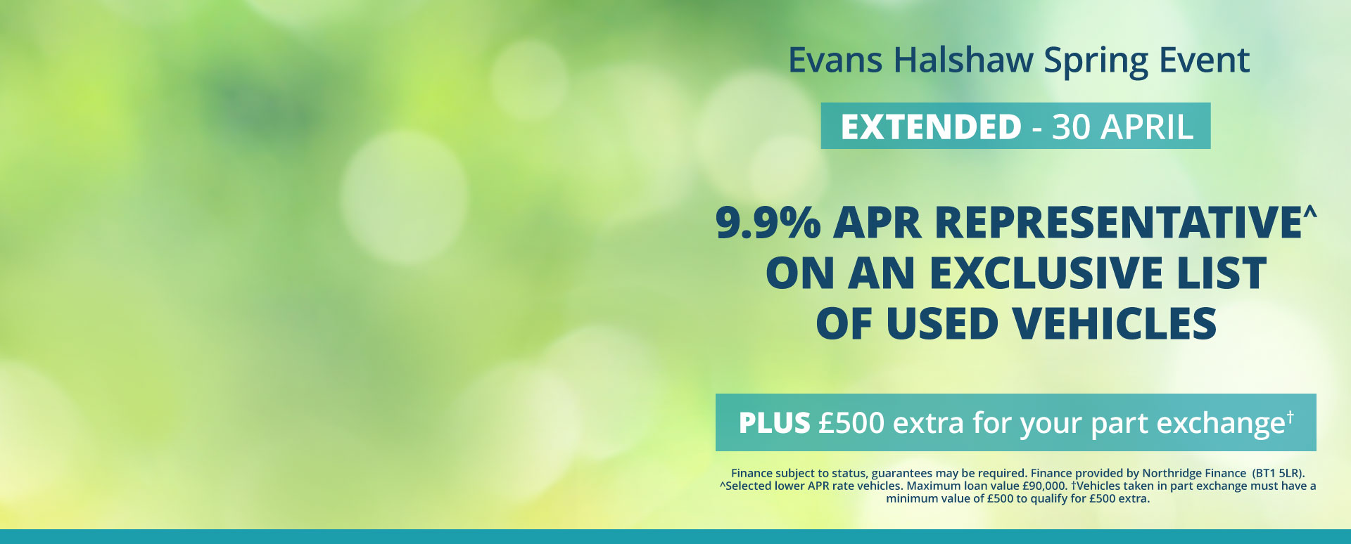 Evans Halshaw Used Car Spring Event Artwork