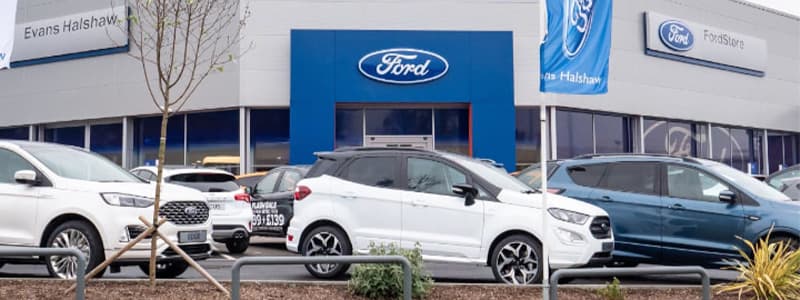 Evans Halshaw Ford dealership, exterior shot