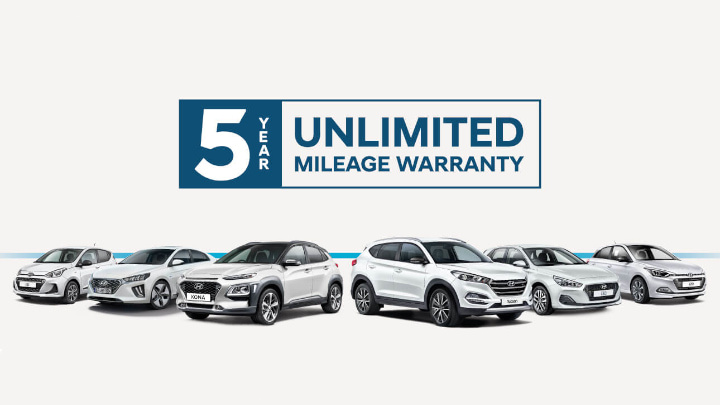 Hyundai 5 Year Unlimited Mileage Warranty