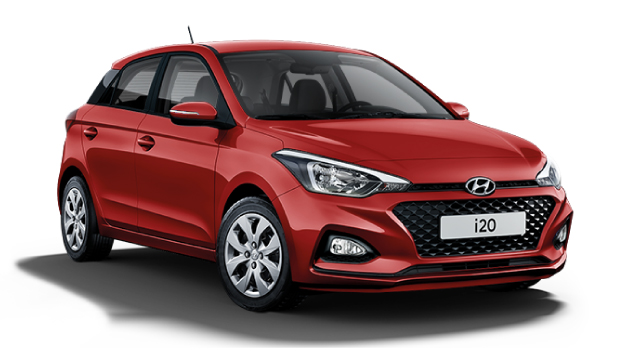 Hyundai i20 in red