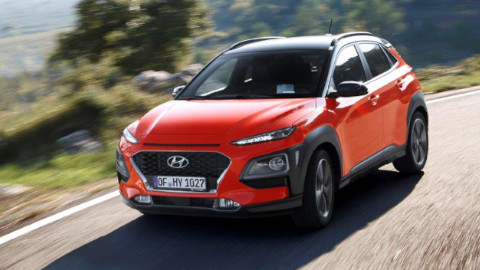 Red Hyundai Kona Exterior Front Driving