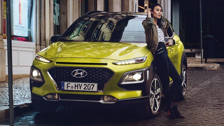 Hyundai Kona in yellow