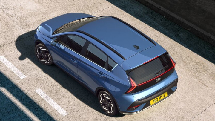 Hyundai Bayon Blue Aerial View