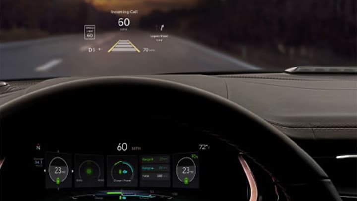 Close up of a Jeep Grand Cherokee's infotainment display and instrument cluster
