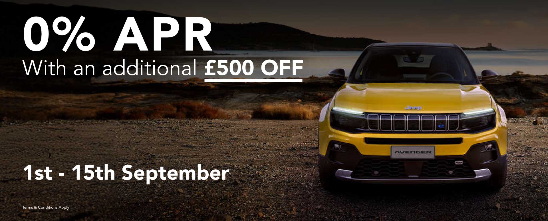 Save an additional £500^ when choosing your new Jeep.