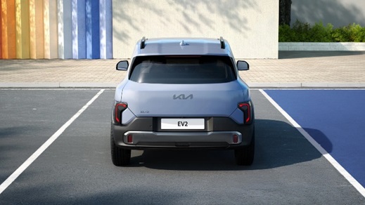 Blue Kia EV2 Exterior Rear Static