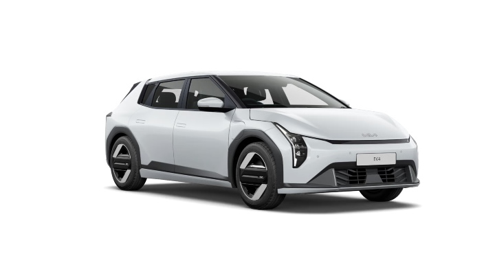 White Kia EV4 Air Exterior Front Studio