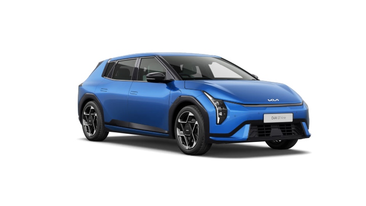 Blue Kia EV4 GT-Line Exterior Front Studio