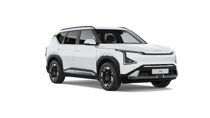 White Kia EV5 Air Exterior Front Studio