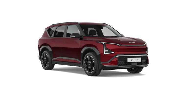 Red Kia EV5 GT-Line Exterior Front Studio