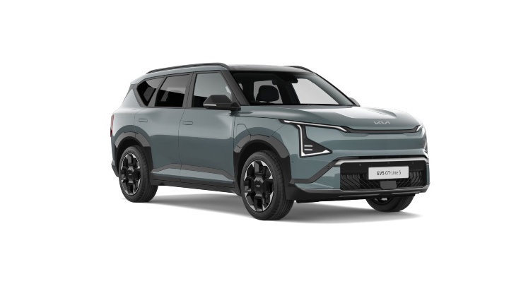 Grey Kia EV5 GT-Line S Exterior Front Studio