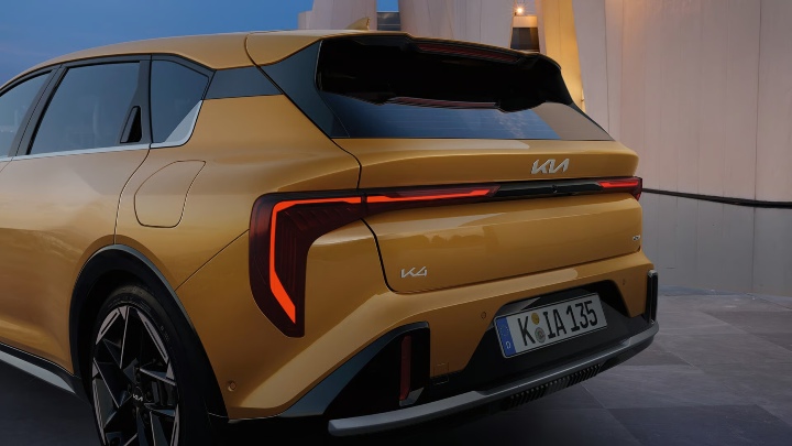 Yellow Kia K4 Exterior Rear Close-Up