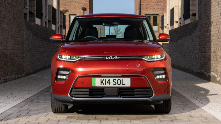 Red Kia Soul EV Front Grille