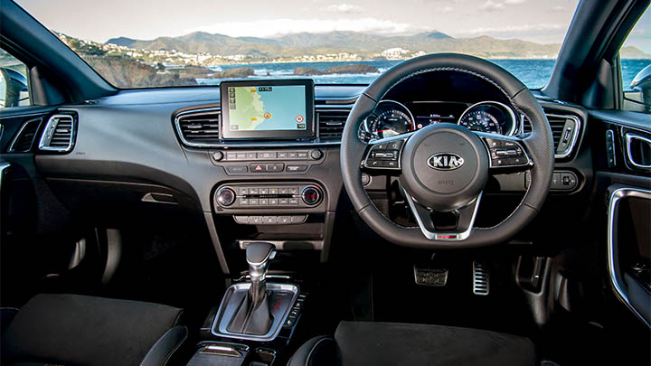 Blue Kia ProCeed, interior