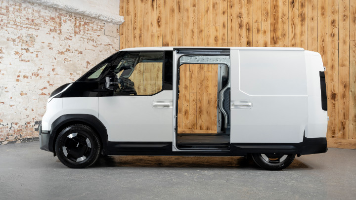 Kia PV5 Cargo in White Side View Open