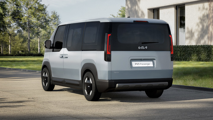 Kia PV5 Passenger in Silver Rear View Parked