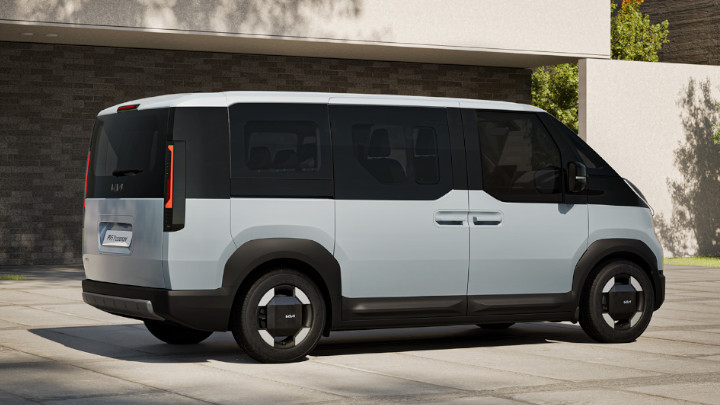 Kia PV5 Passenger in Silver Side View Parked
