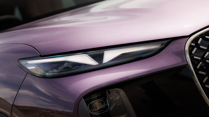 Purple LEPAS L8 Headlight Close-Up