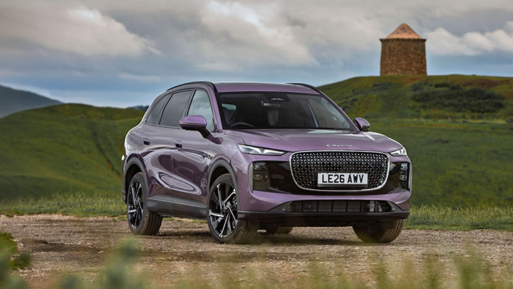 Purple LEPAS L8 Exterior Front with Turret Building Behind