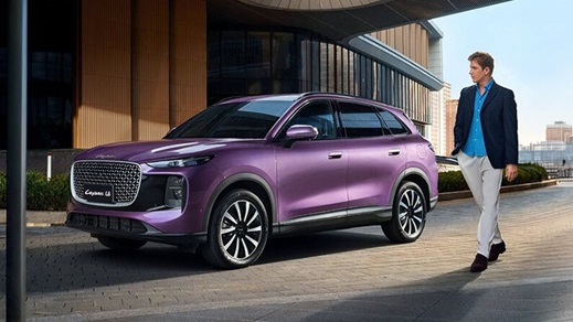 Purple LEPAS L8 Static Front with Man Walking Past