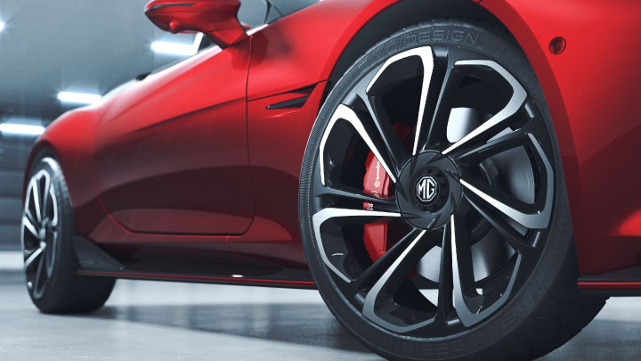 Red MG Cyberster Alloy Wheel