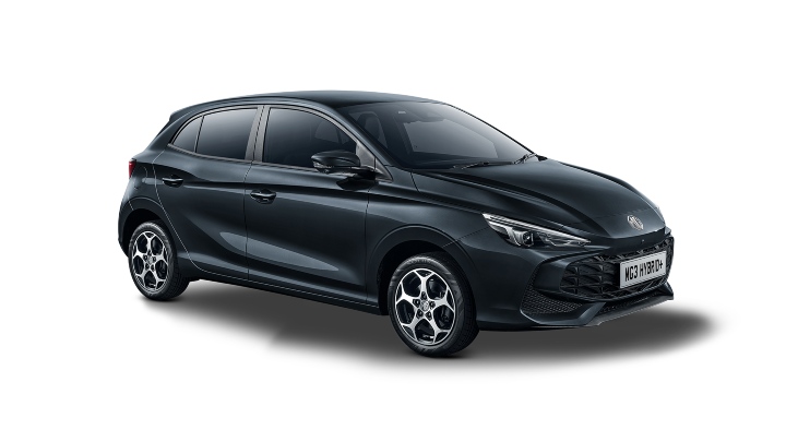 Black MG3 Hybrid+ Trophy Exterior Front in Studio