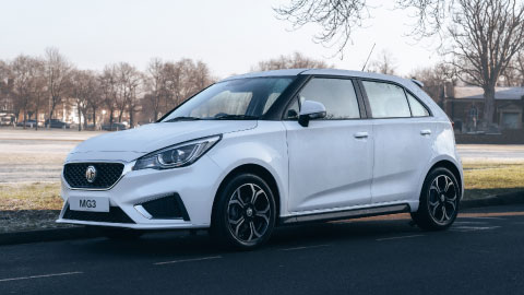 White MG3 Front Parked On Road