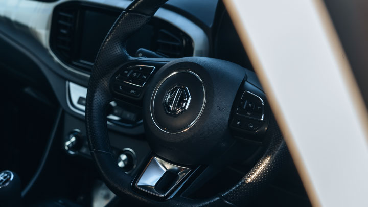 MG3 Black Leather Steering Wheel