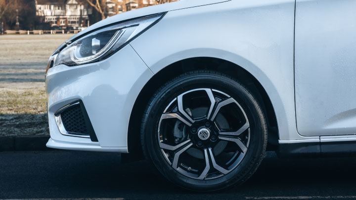 White MG3 Alloy Wheel Shot