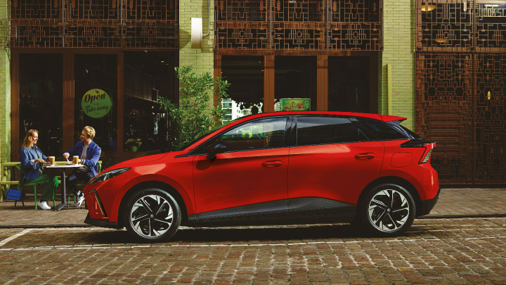 Side Shot Of MG4 EV Parked On The Road