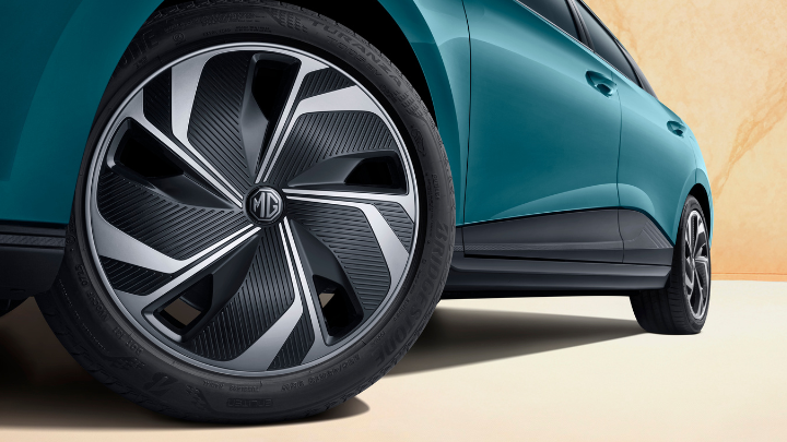 Blue MG4 EV Exterior Wheel Close-Up