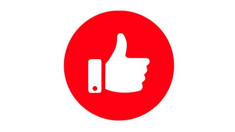 Red and White Thumbs Up Logo